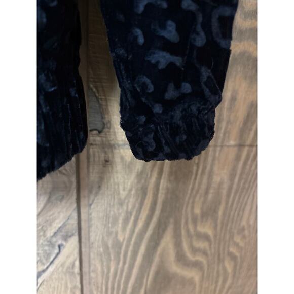 Vintage Deadstock Black Velvet Leopard Print Black Dark Academia Jacket Blazer - Picture 9 of 12